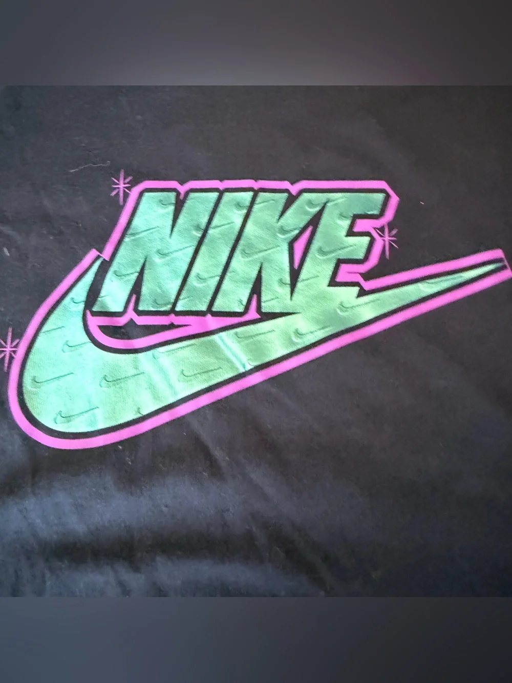 Nike Black Tee with White Logo Print